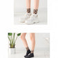 Anna-Kaci Women's 3-Pack Crew Socks with Ribbed Leopard Print Cuffs and Soft Stretch Knit Design