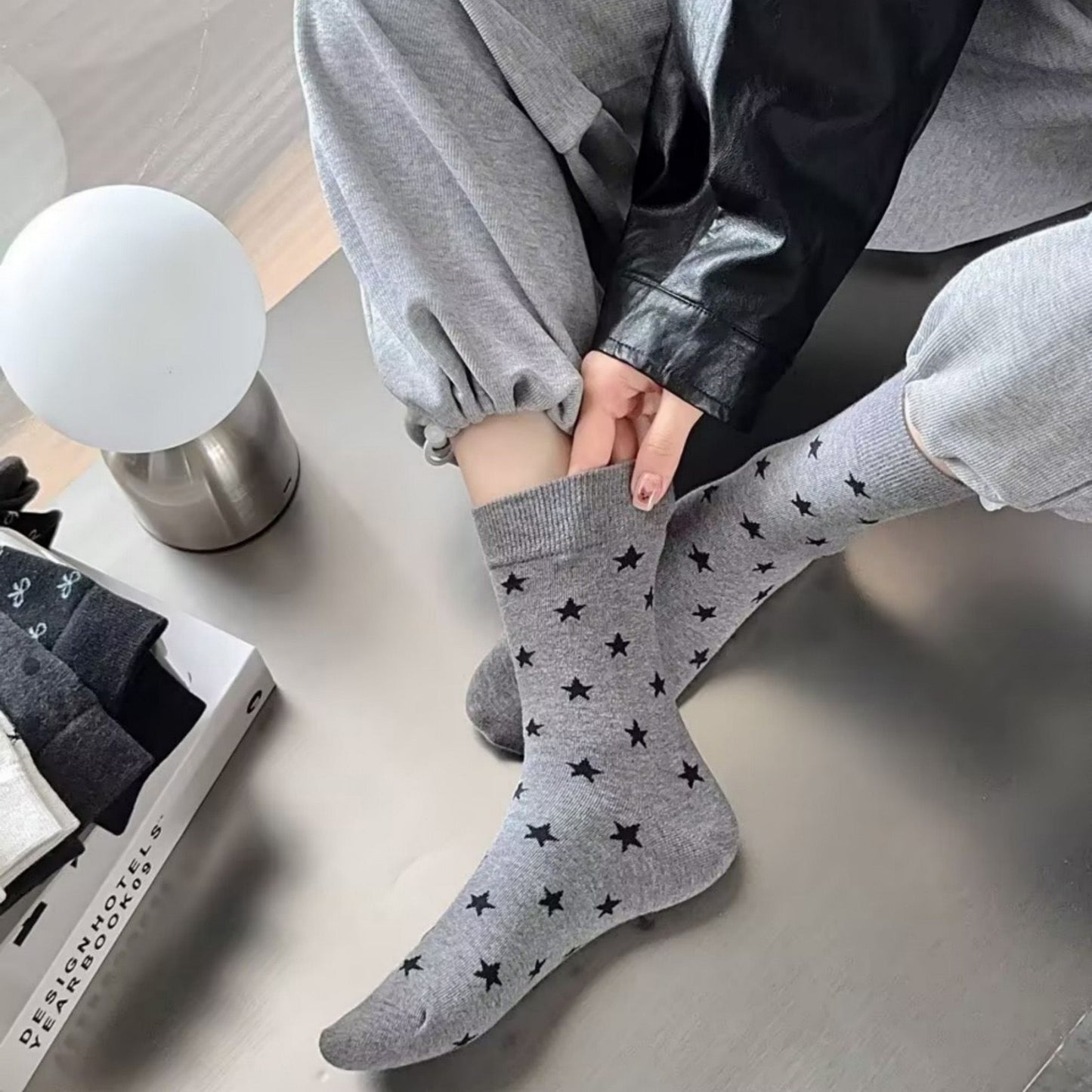 Anna-Kaci Women's 3-Pack Crew Socks with Allover Print Design Soft Stretch Knit for Everyday Comfort