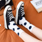 Anna-Kaci Women's 3-Pack Polka Dot Crew Socks Soft Knit Stretch Fabric Bold Retro Dot Pattern Sock Set