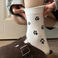 Anna-Kaci Women's 3-Pack Crew Socks with Allover Paw Print Pattern Soft Stretch Casual Sock Set