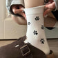 Anna-Kaci Women's 3-Pack Crew Socks with Allover Paw Print Pattern Soft Stretch Casual Sock Set