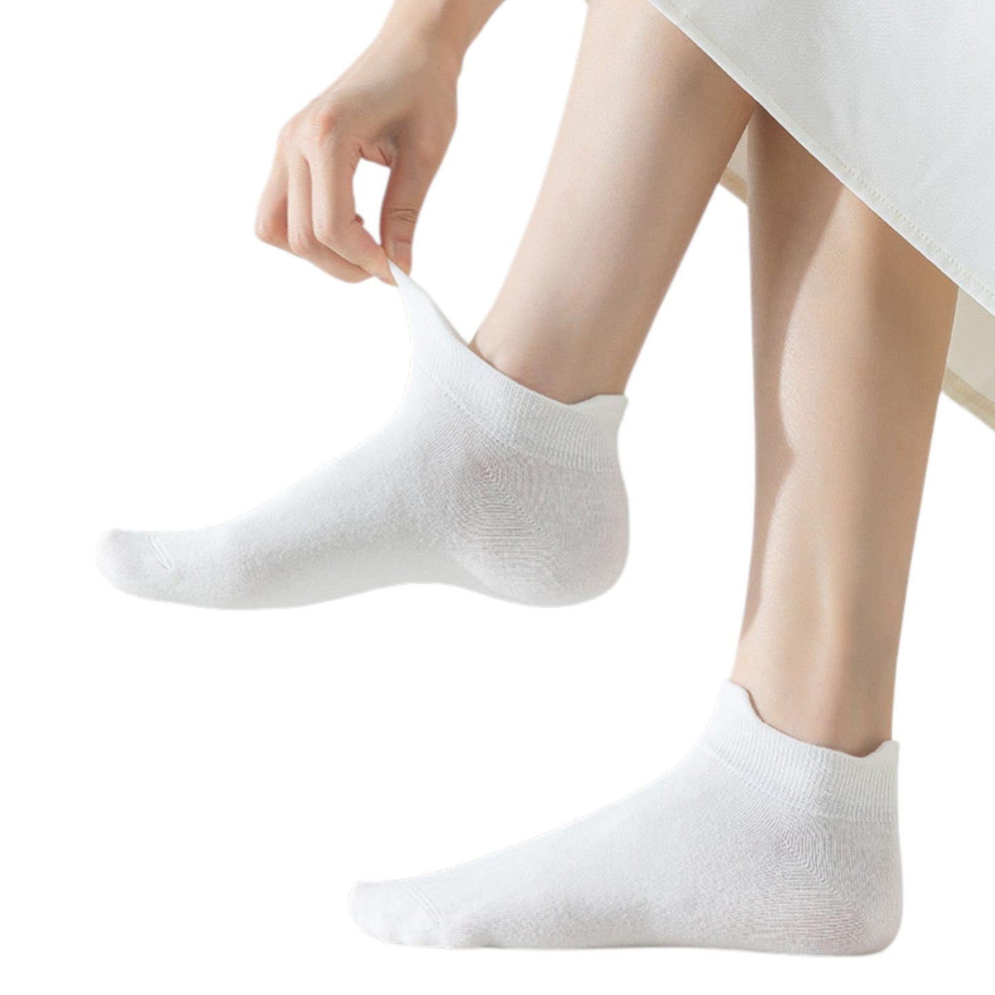 Anna-Kaci 3-Pack Women's Low Cut Ankle Socks with Heel Tab Design Antibacterial Cotton