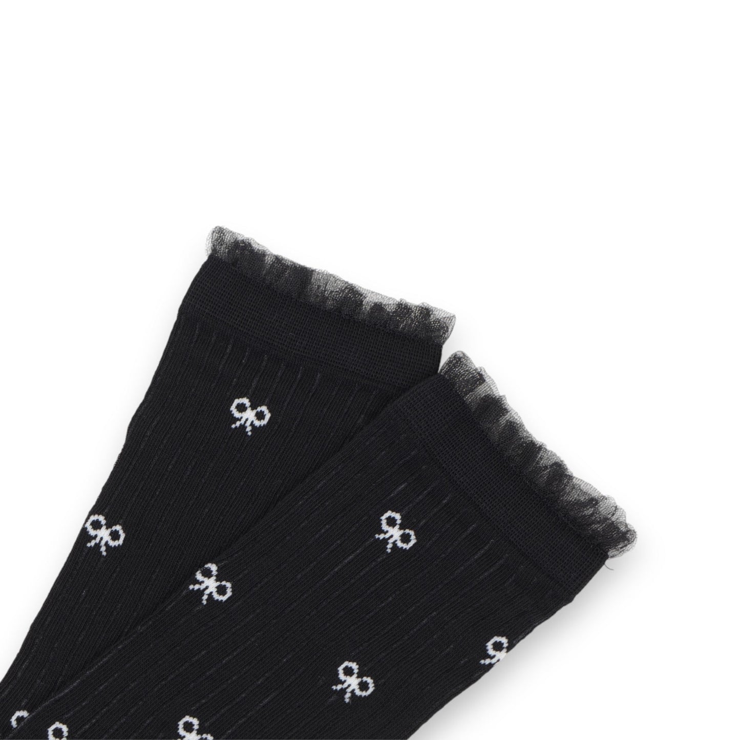 Anna-Kaci 3-Pack Women's Crew Socks with Allover Bow Embroidery and Ribbed Texture