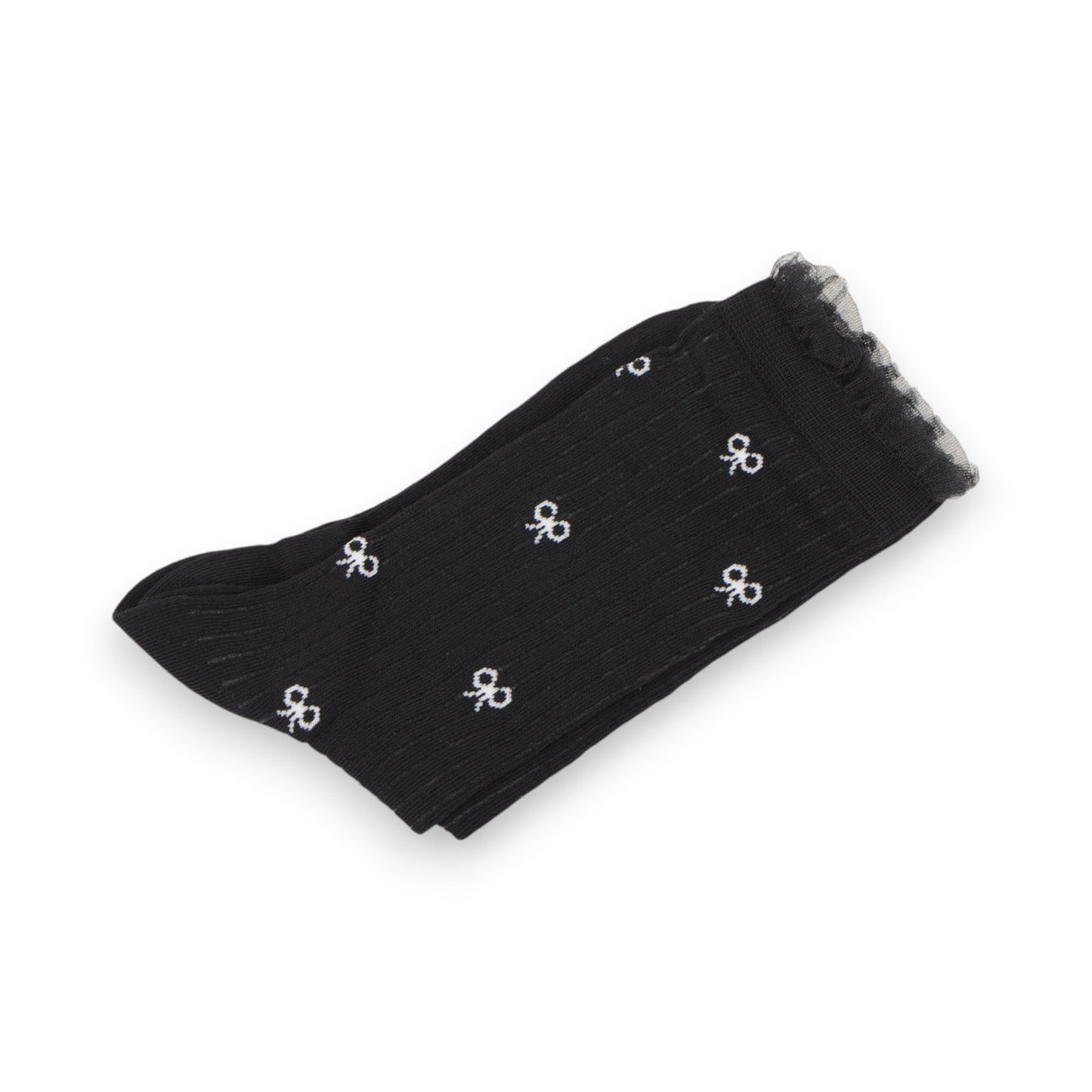 Anna-Kaci 3-Pack Women's Crew Socks with Allover Bow Embroidery and Ribbed Texture