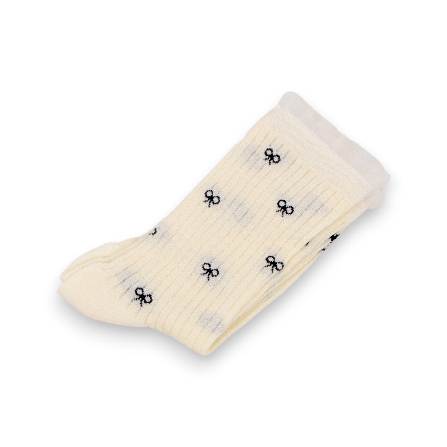 Anna-Kaci 3-Pack Women's Crew Socks with Allover Bow Embroidery and Ribbed Texture