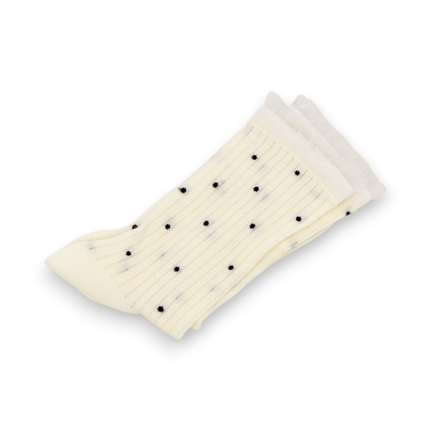 Anna-Kaci 3-Pack Women's Crew Socks with Ribbed Texture and Allover Polka Dot Pattern