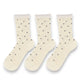 Anna-Kaci 3-Pack Women's Crew Socks with Ribbed Texture and Allover Polka Dot Pattern
