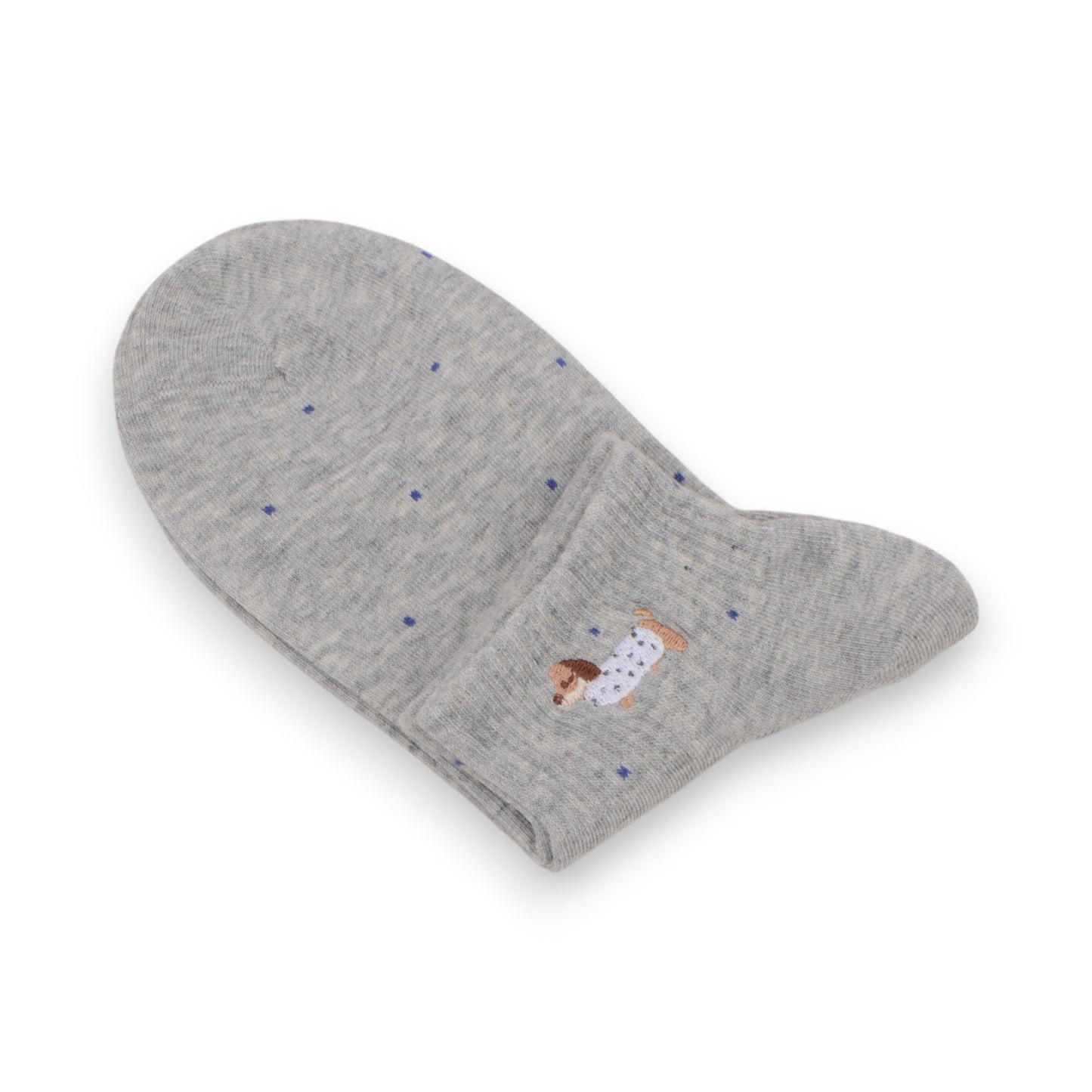 Anna-Kaci 3-Pack Women's Cotton Ankle Socks with Embroidered Dog and Dotted Knit Pattern