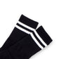 Anna-Kaci 3-Pack Women's Cotton Crew Socks with Sporty Double Stripe Design in Assorted Colors