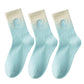 Anna-Kaci 3-Pack Women's Cotton Crew Socks with Cushioned Arch and Moisture-Wicking Athletic Fit