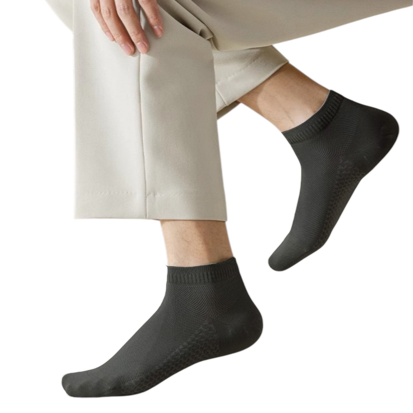 Anna-Kaci 3-Pack Men¡¯s Low Cut Cotton Ankle Socks with Breathable Mesh Knit and Odor-Resistant Antibacterial Design