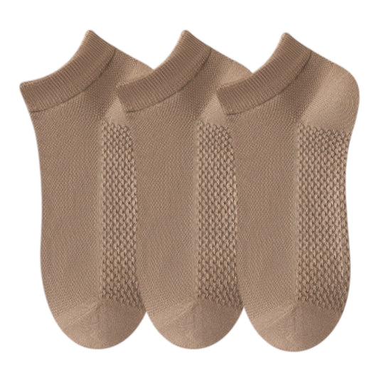 Anna-Kaci 3-Pack Men¡¯s Low Cut Cotton Ankle Socks with Breathable Mesh Knit and Odor-Resistant Antibacterial Design