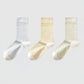 Anna-Kaci Women's 3-Pair Striped Crew Socks Set Lightweight Knit with Soft Stretch and Modern Minimalist Style