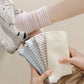 Anna-Kaci Women's 3-Pair Striped Crew Socks Set Lightweight Knit with Soft Stretch and Modern Minimalist Style