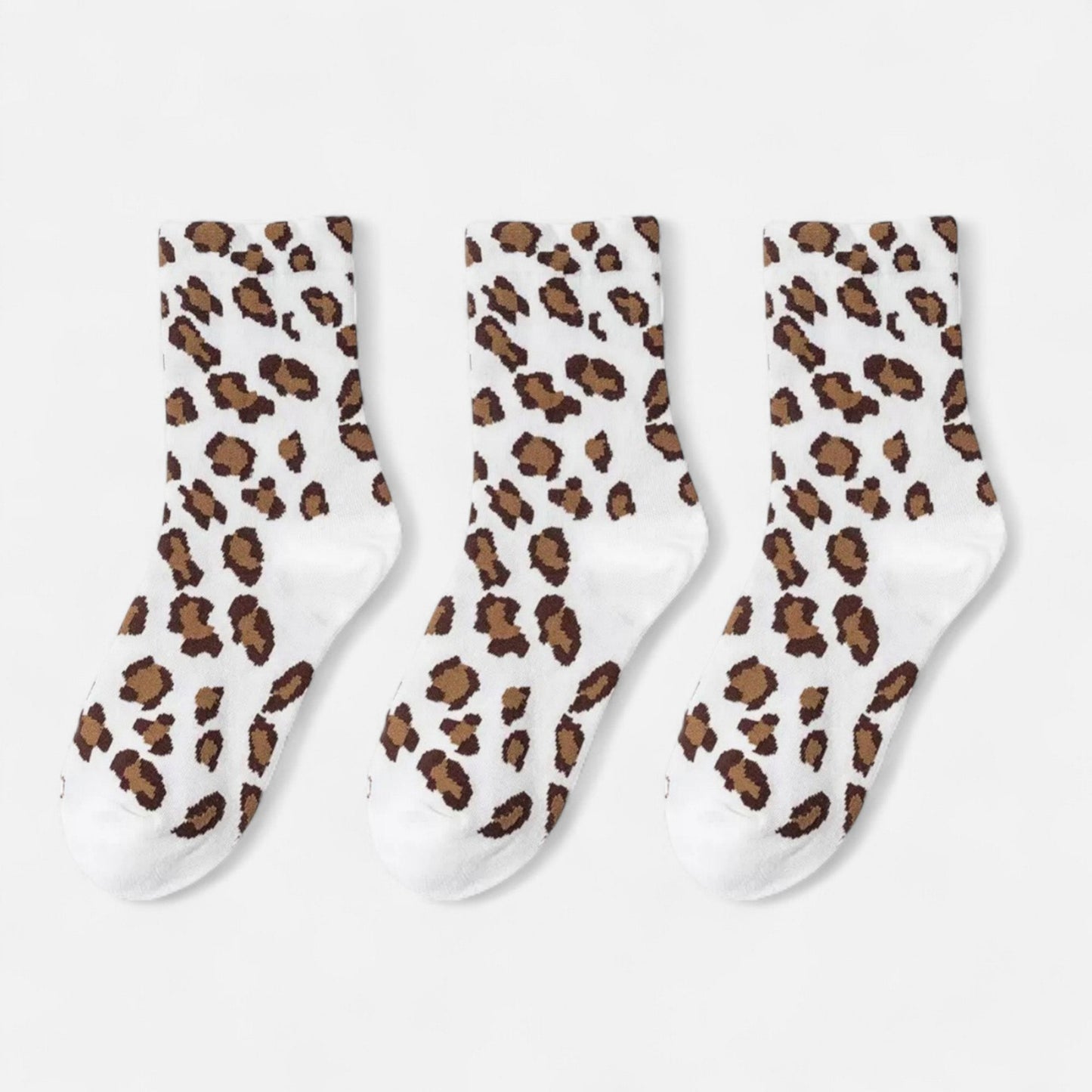 Anna-Kaci Women's 3-Pack Leopard Print Ankle Socks with Soft Knit Fabric and Allover Animal Pattern