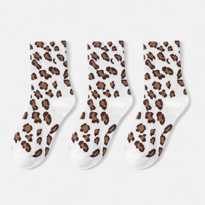 Anna-Kaci Women's 3-Pack Leopard Print Ankle Socks with Soft Knit Fabric and Allover Animal Pattern