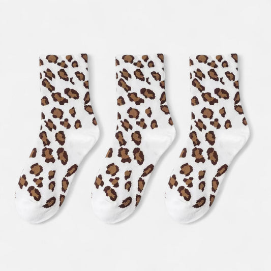 Anna-Kaci Women's 3-Pack Leopard Print Ankle Socks with Soft Knit Fabric and Allover Animal Pattern