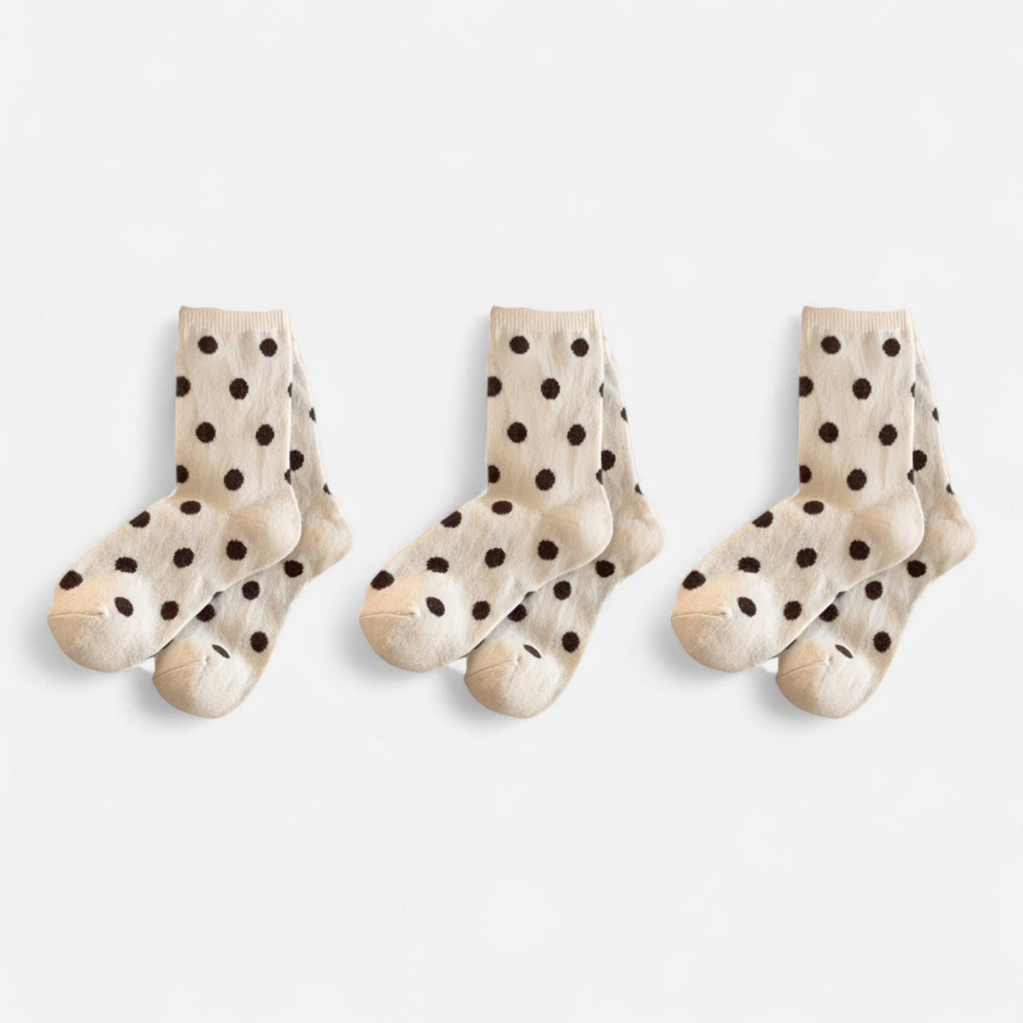 Anna-Kaci Women's 3-Pack Polka Dot Ankle Socks with Soft Knit Texture and Classic Dotted Design