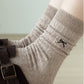 Anna-Kaci Women's 3-Pack Ribbed Crew Socks with Subtle Flecked Texture and Mini Embroidered Bow Accent