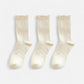 Anna-Kaci Women's 3-Pack Ribbed Crew Socks with Soft Plush Trim and Comfortable Stretch Knit Design