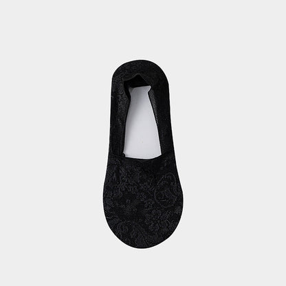 Anna-Kaci 3-Pack Women's Lace Mesh No Show Socks with Silicone Non-Slip Sole