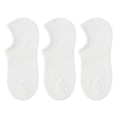 Anna-Kaci 3-Pack Women's Pure Cotton Low Cut Socks with Heel Grip Anti-Slip Design