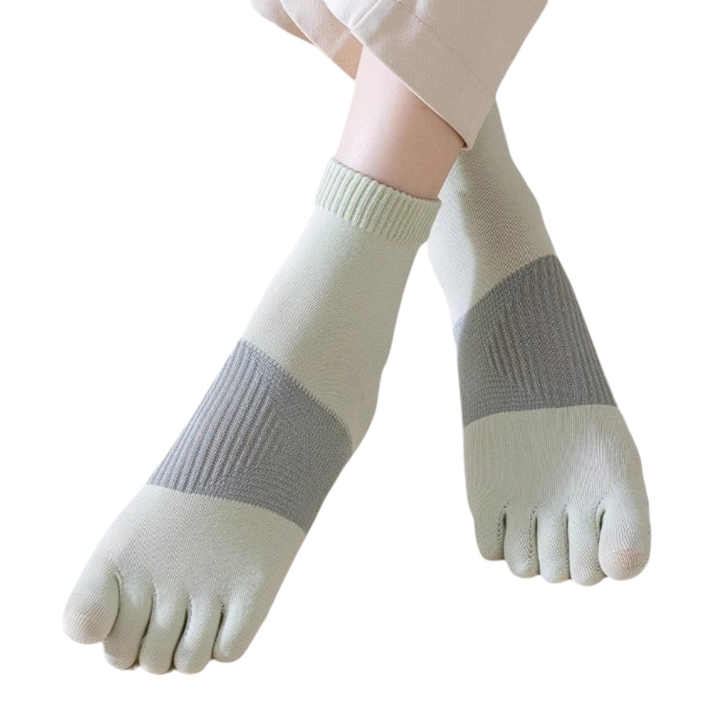 Anna-Kaci 3-Pack Women's Pure Cotton Five-Toe Socks with Antibacterial Breathable Design