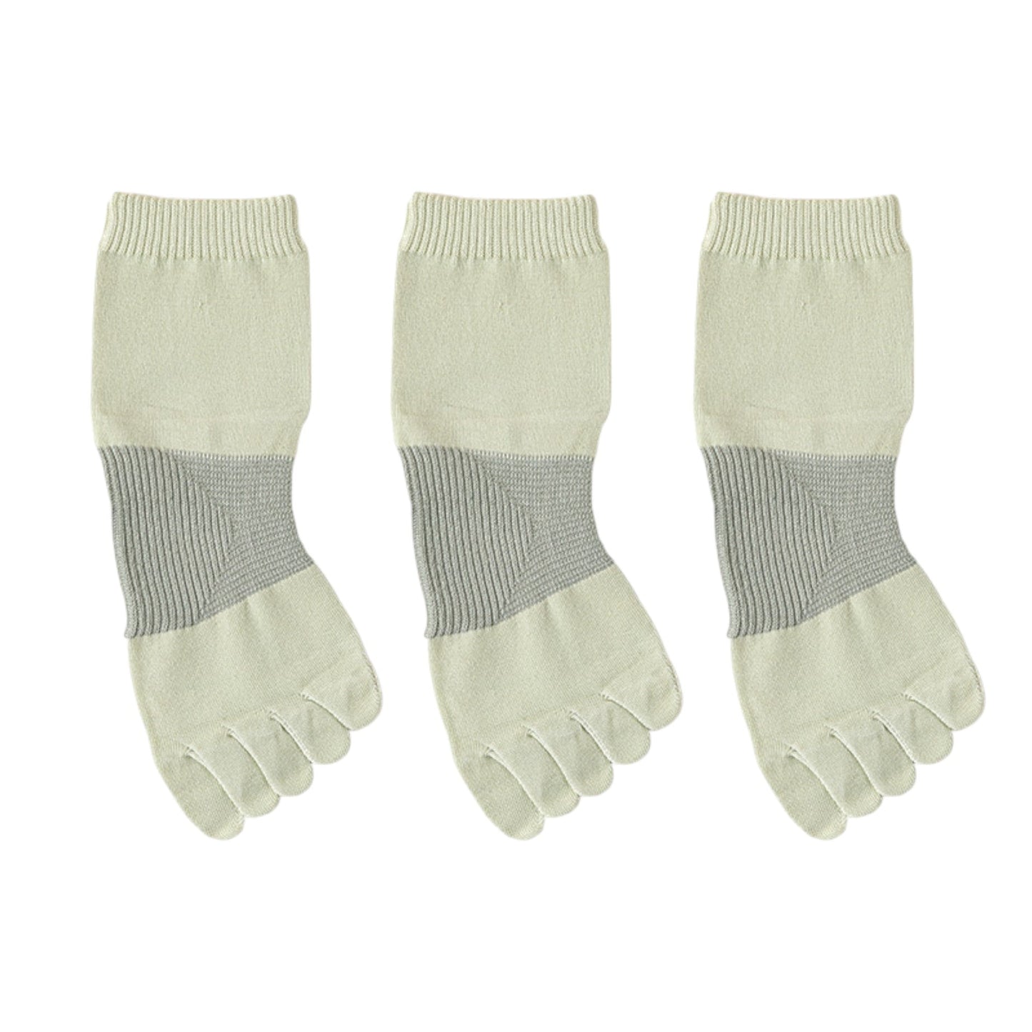 Anna-Kaci 3-Pack Women's Pure Cotton Five-Toe Socks with Antibacterial Breathable Design