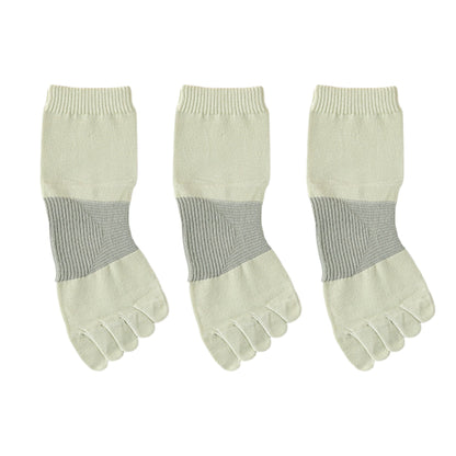 Anna-Kaci 3-Pack Women's Pure Cotton Five-Toe Socks with Antibacterial Breathable Design