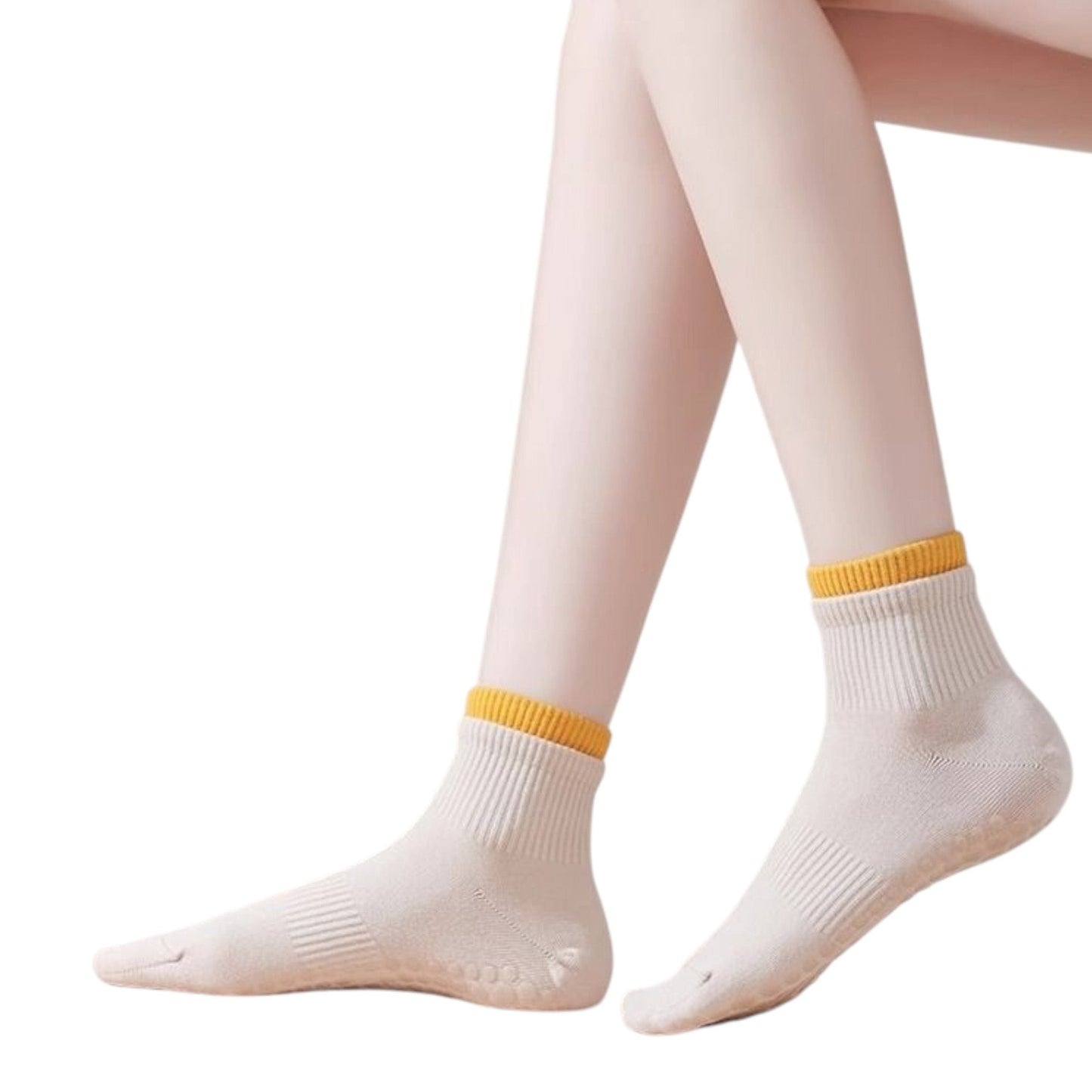 Anna-Kaci 3-Pack Women's Mid-Ankle Sports Socks with Silicone Non-Slip Grip and Breathable Comfort
