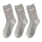 Anna-Kaci 3-Pack Women's Cotton Crew Socks with Ribbed Knit, Satin Bow Accen