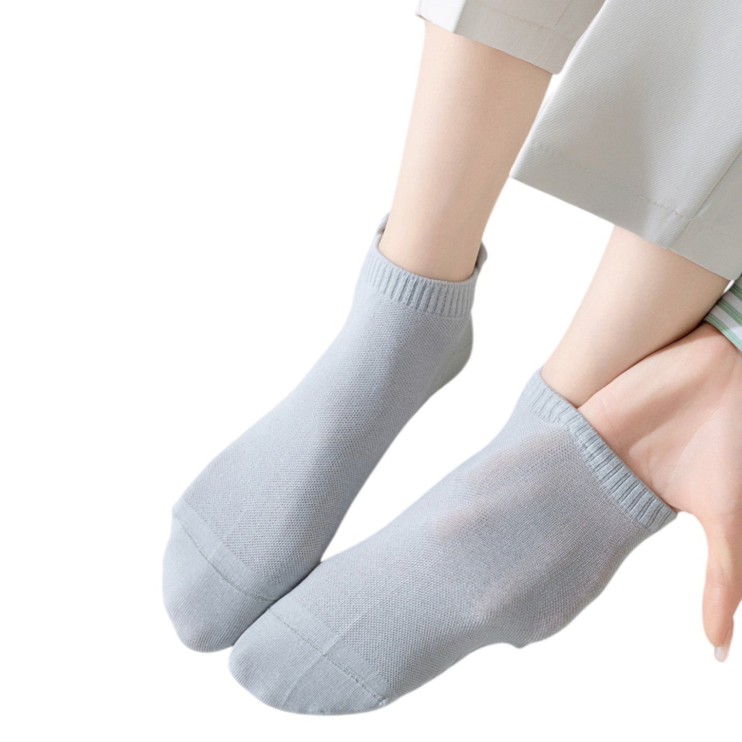 Anna-Kaci 5-Pair Cotton Low-Cut Ankle Socks with Soft Breathable Knit Design and Stretch Comfort Fit