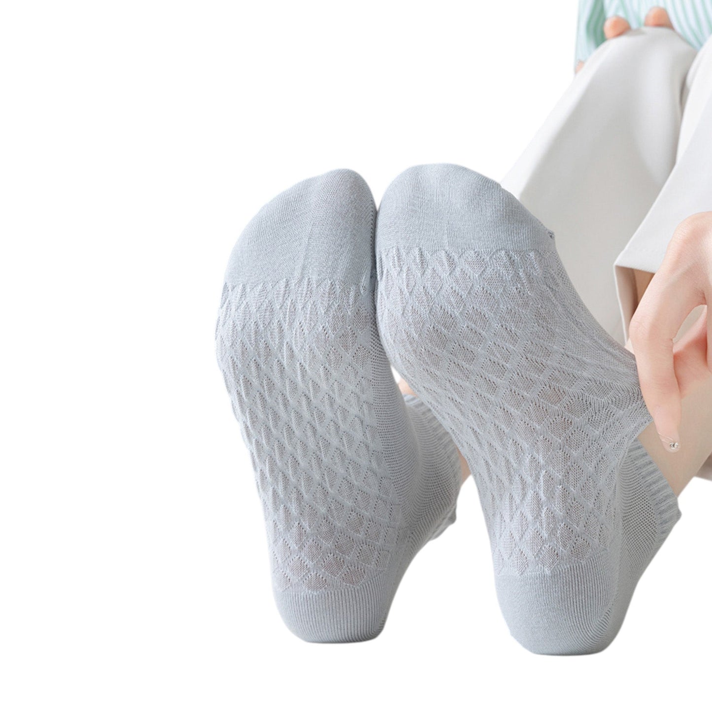 Anna-Kaci 5-Pair Cotton Low-Cut Ankle Socks with Soft Breathable Knit Design and Stretch Comfort Fit