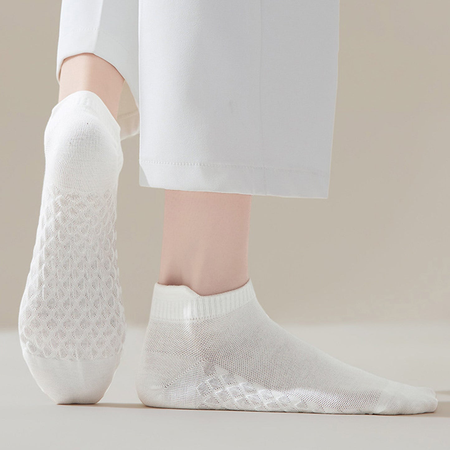 Anna-Kaci 5-Pair Cotton Low-Cut Ankle Socks with Soft Breathable Knit Design and Stretch Comfort Fit