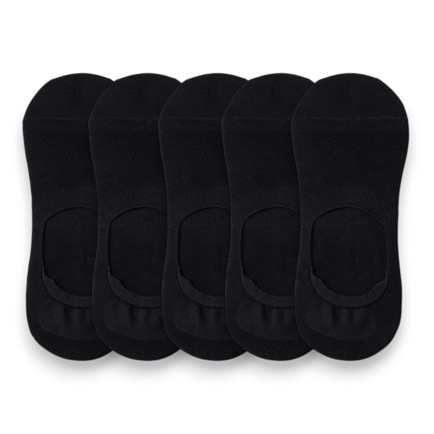 Anna-Kaci Men's 5 Pairs Low Cut Mesh Socks with Non-Slip Heel and Soft Stretch Fit