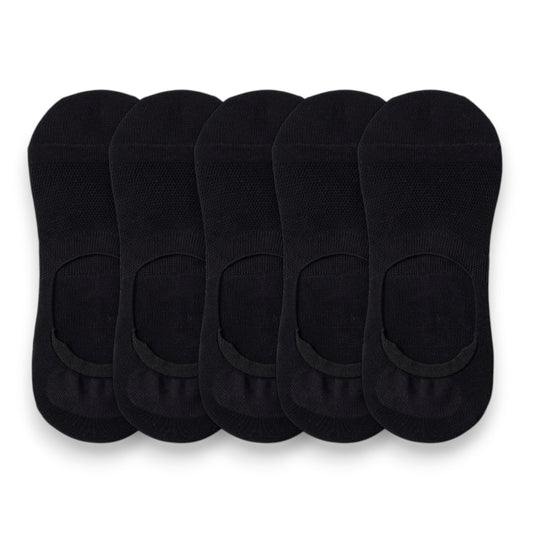 Anna-Kaci Men's 5 Pairs Low Cut Mesh Socks with Non-Slip Heel and Soft Stretch Fit