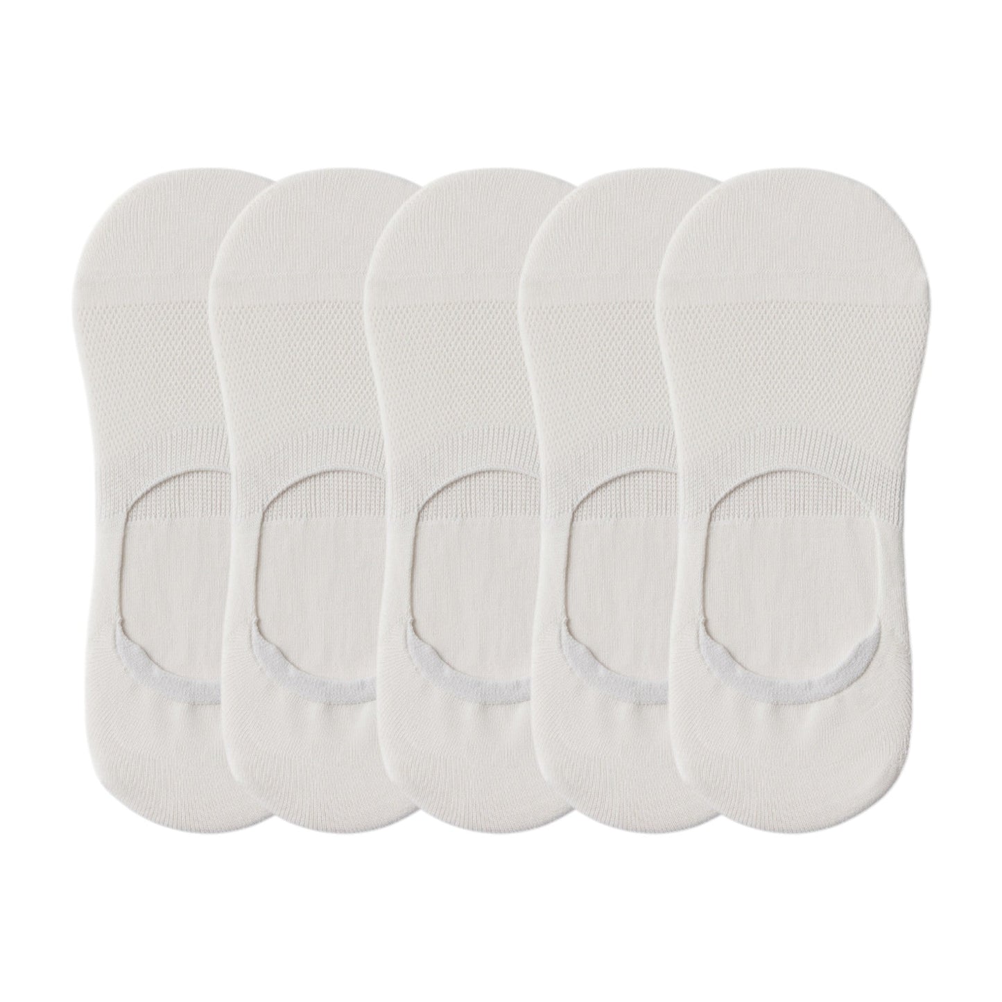 Anna-Kaci Men's 5 Pairs Low Cut Mesh Socks with Non-Slip Heel and Soft Stretch Fit