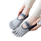 Anna-Kaci 3 Pairs Women's Cotton Sports Five Toe Anti Slip Fitness Yoga Socks with Elastic Strap