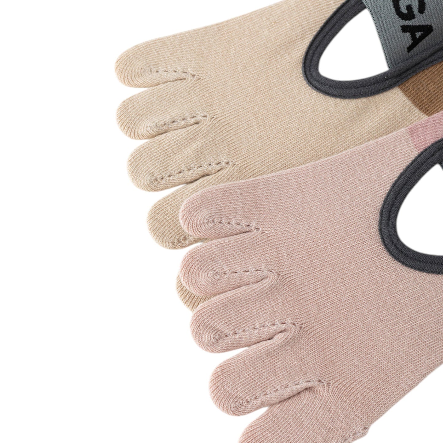 Anna-Kaci 3 Pairs Women's Cotton Sports Five Toe Anti Slip Fitness Yoga Socks with Elastic Strap