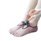 Anna-Kaci 3 Pairs Women's Cotton Sports Five Toe Anti Slip Fitness Yoga Socks with Elastic Strap