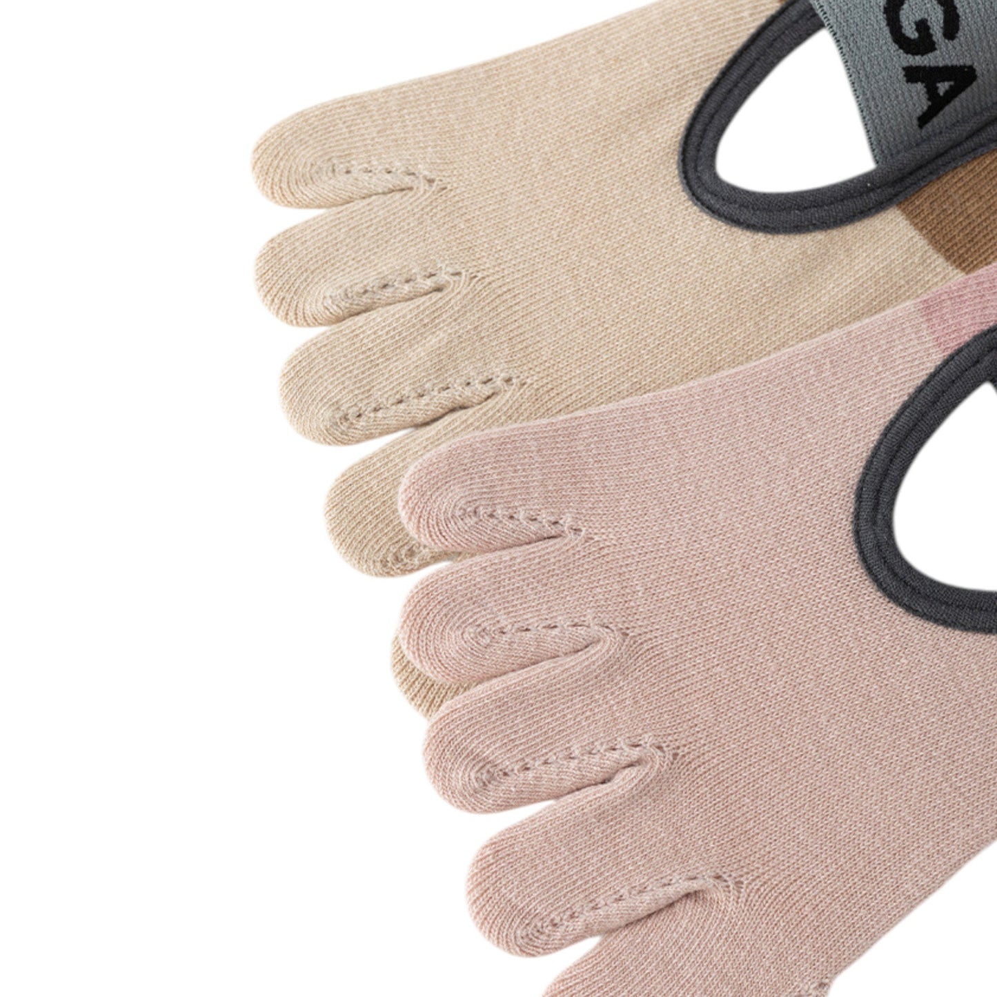 Anna-Kaci 3 Pairs Women's Cotton Sports Five Toe Anti Slip Fitness Yoga Socks with Elastic Strap