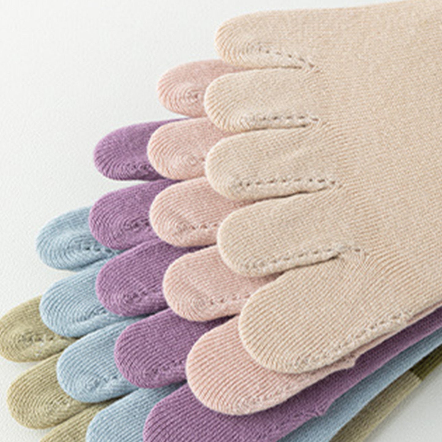 Anna-Kaci 3 Pairs Women's Cotton Sports Five Toe Anti Slip Fitness Yoga Socks with Elastic Strap