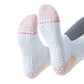 Anna-Kaci 3-Pack Women's Cotton Crew Socks with Color Block Toes Striped Cuffs and Non-Slip Grip Soles