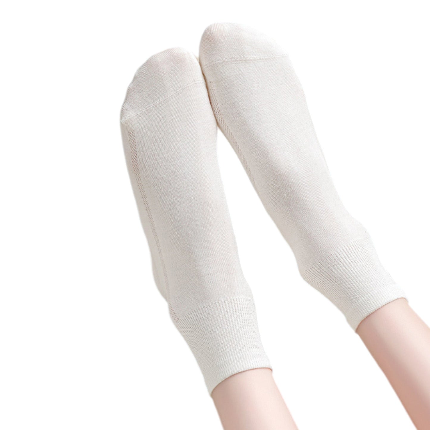 Anna-Kaci 5 Pairs Women's Breathable Mesh Crew Socks with Antibacterial Design for Everyday Comfort