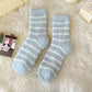 Anna-Kaci 3 Pairs Plush Crew Socks with Cozy Striped Design