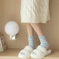 Anna-Kaci 3 Pairs Plush Crew Socks with Cozy Striped Design