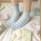 Anna-Kaci 3 Pairs Plush Crew Socks with Cozy Striped Design