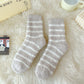 Anna-Kaci 3 Pairs Plush Crew Socks with Cozy Striped Design