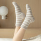 Anna-Kaci 3 Pairs Plush Crew Socks with Cozy Striped Design