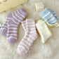 Anna-Kaci 3 Pairs Plush Crew Socks with Cozy Striped Design